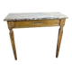 Louis XVI style lacquered wood console with marble top. Antique work