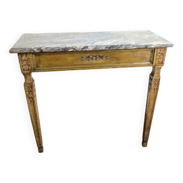 Console en bois laqué à dessus de marbre de style Louis XVI .travail ancien
