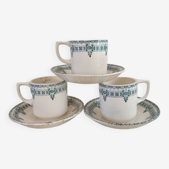 3 cups and saucers iron earth