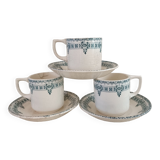 3 cups and saucers iron earth