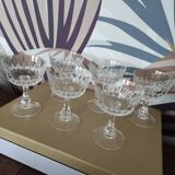 6 crystal champagne glasses