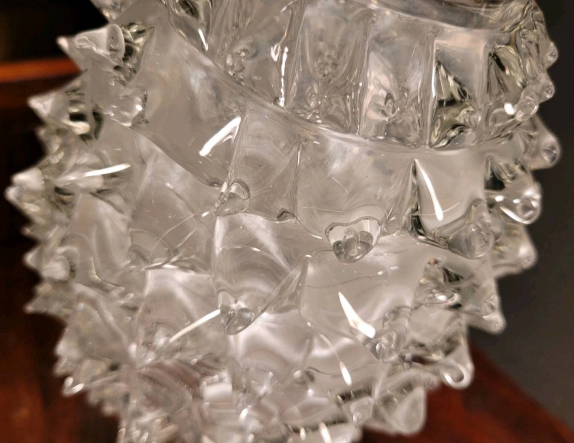 Rostrato vase in clear Murano glass by Barovier & Toso, Italy, 1930s
