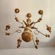Antique gilded silver chandelier Florentine Rococo Louis XV Italy