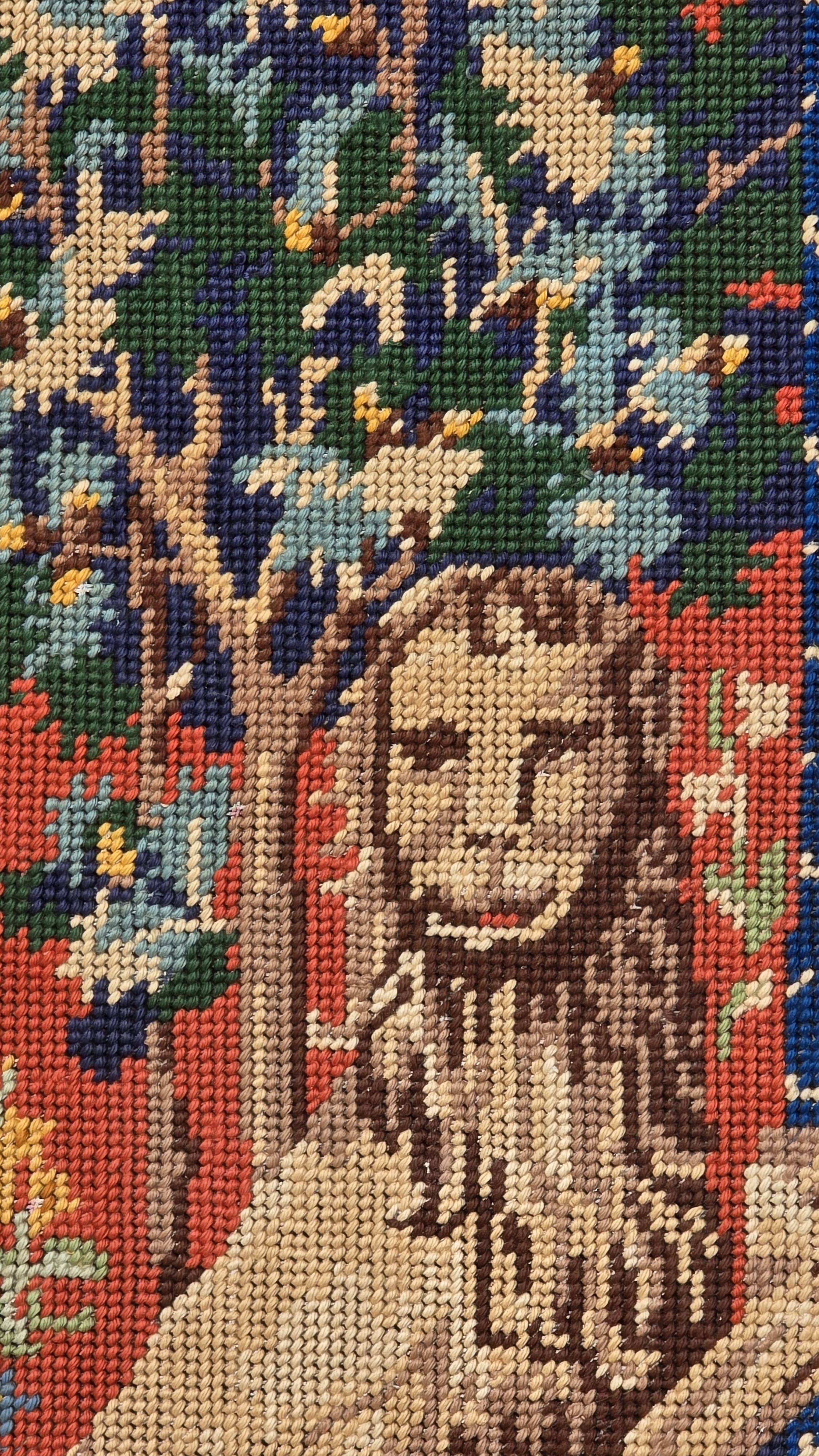 Tapisserie au point de croix vintage « La Dame à la Licorne », reproduction médiévale