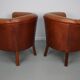 Vintage Dutch Leather Club Chairs, Set of 2