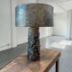 Vintage brutalist metal table lamp / floor lamp
