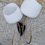 Double fire wall lamp, Arlus house, vintage, 50s