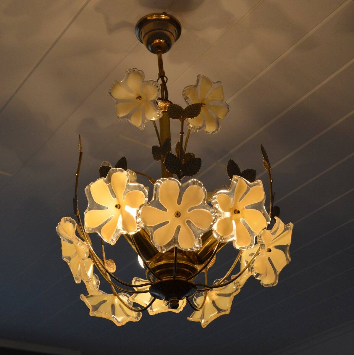 Vintage 1960s flower chandelier