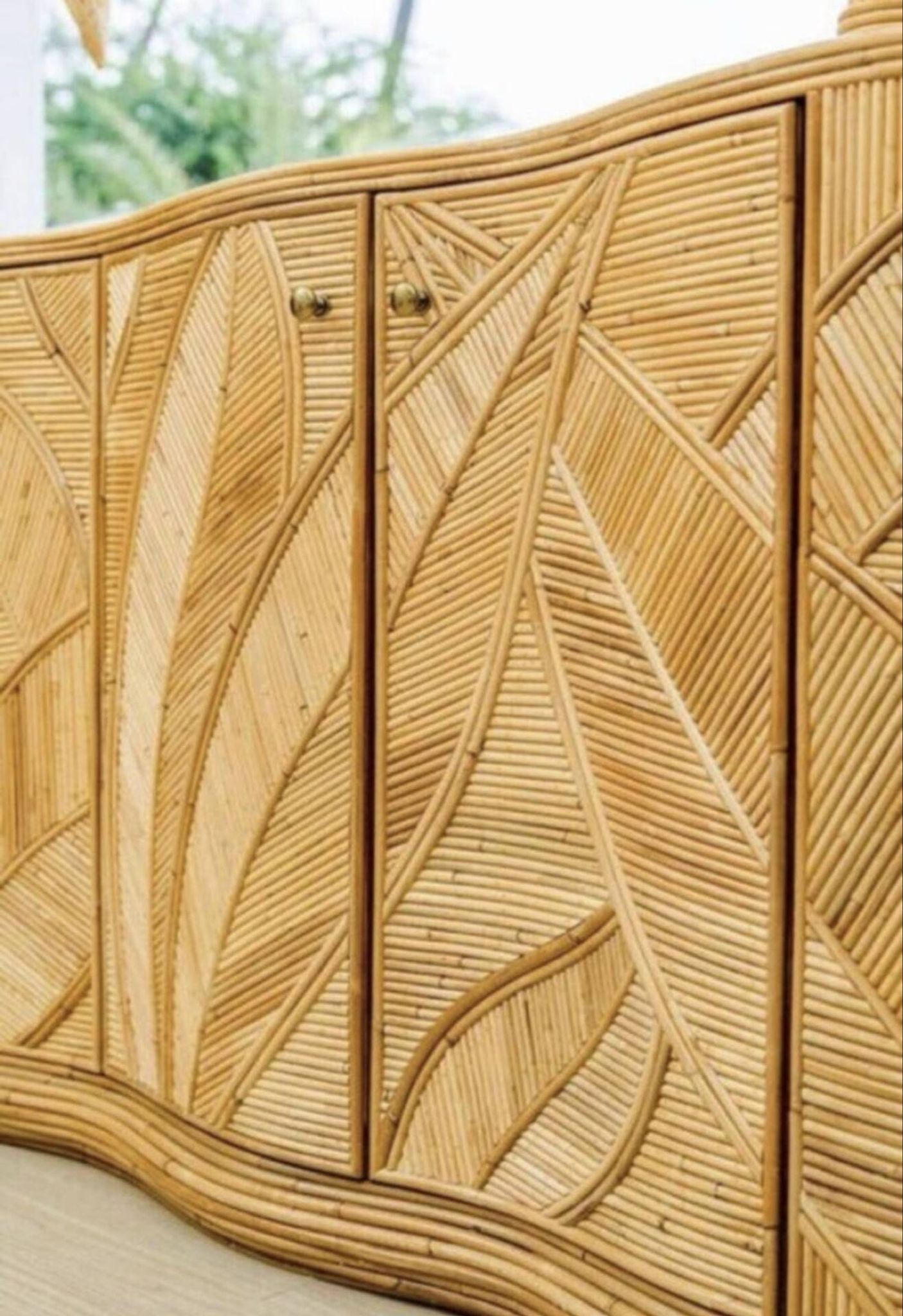 Enfilade « feuilles » en rotin 