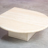 Postmodern coffee table in travertine, 1970