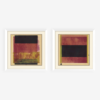 Pair of fine handprinted abstract lithographs