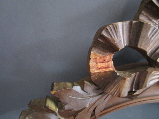 Old oval wooden frame