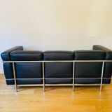 LC2, Le Corbusier for Cassina, Threeseater, Chrome and Leather