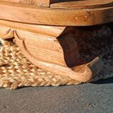 Art Deco bedside table in raw wood
