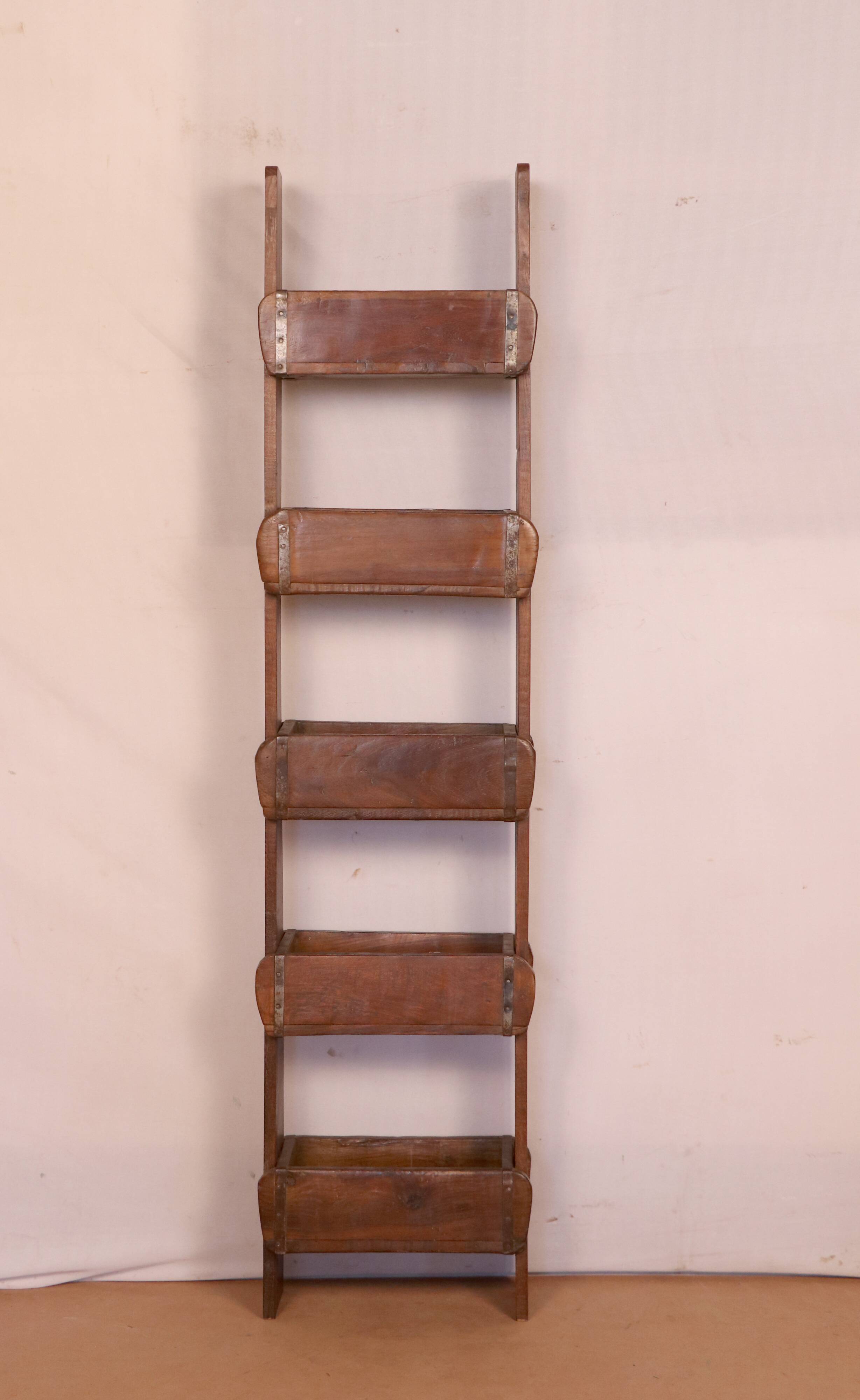 5-level shelf in Burmese teak