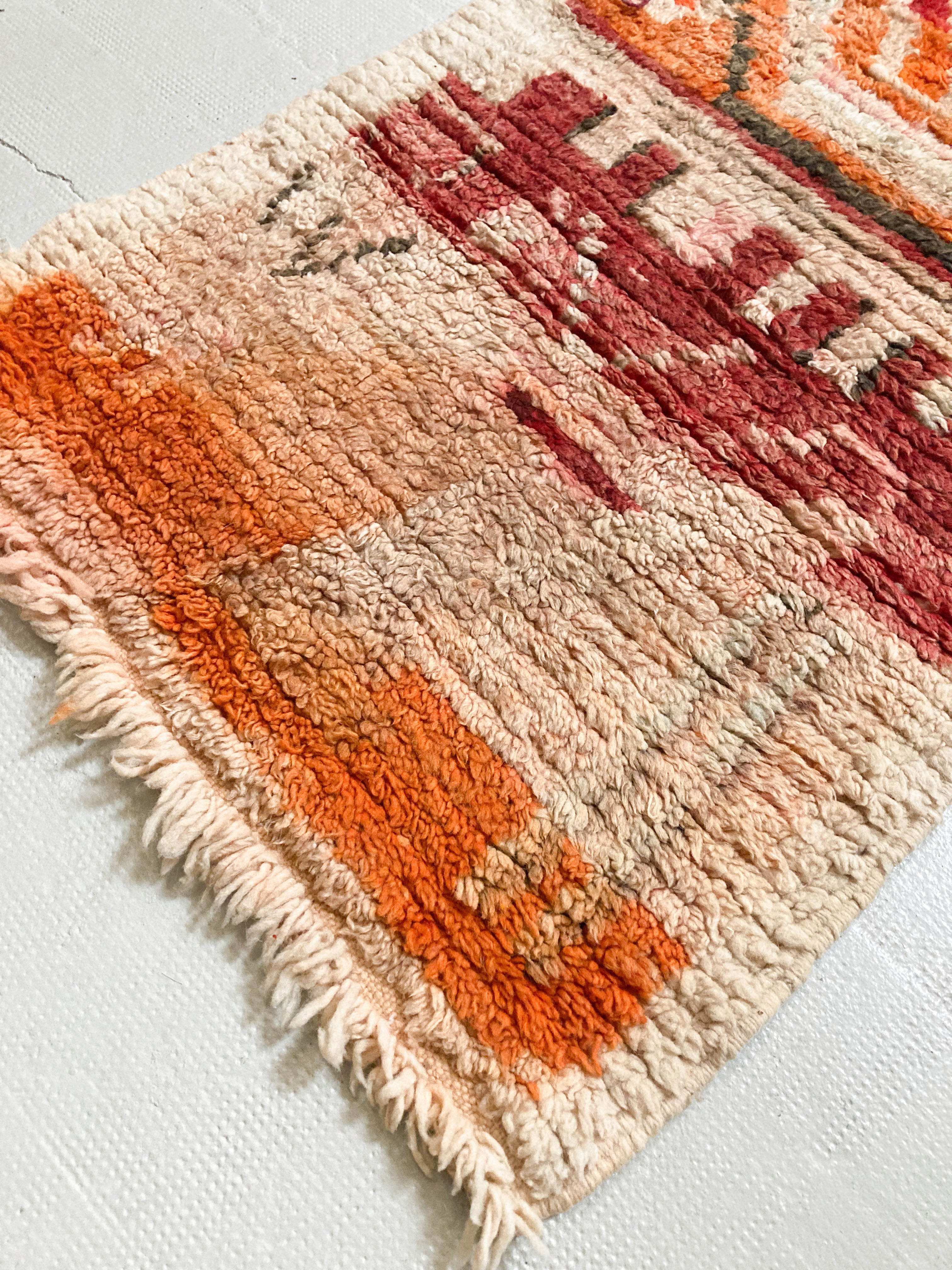 Moroccan Berber rug Boujaad corridor with colorful patterns 282x69cm