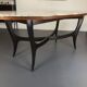 Vintage Italian wood and white marble dining table from 1950s