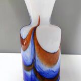 Red, White and Blue Murano Glass Vase by Carlo Moretti, Italy