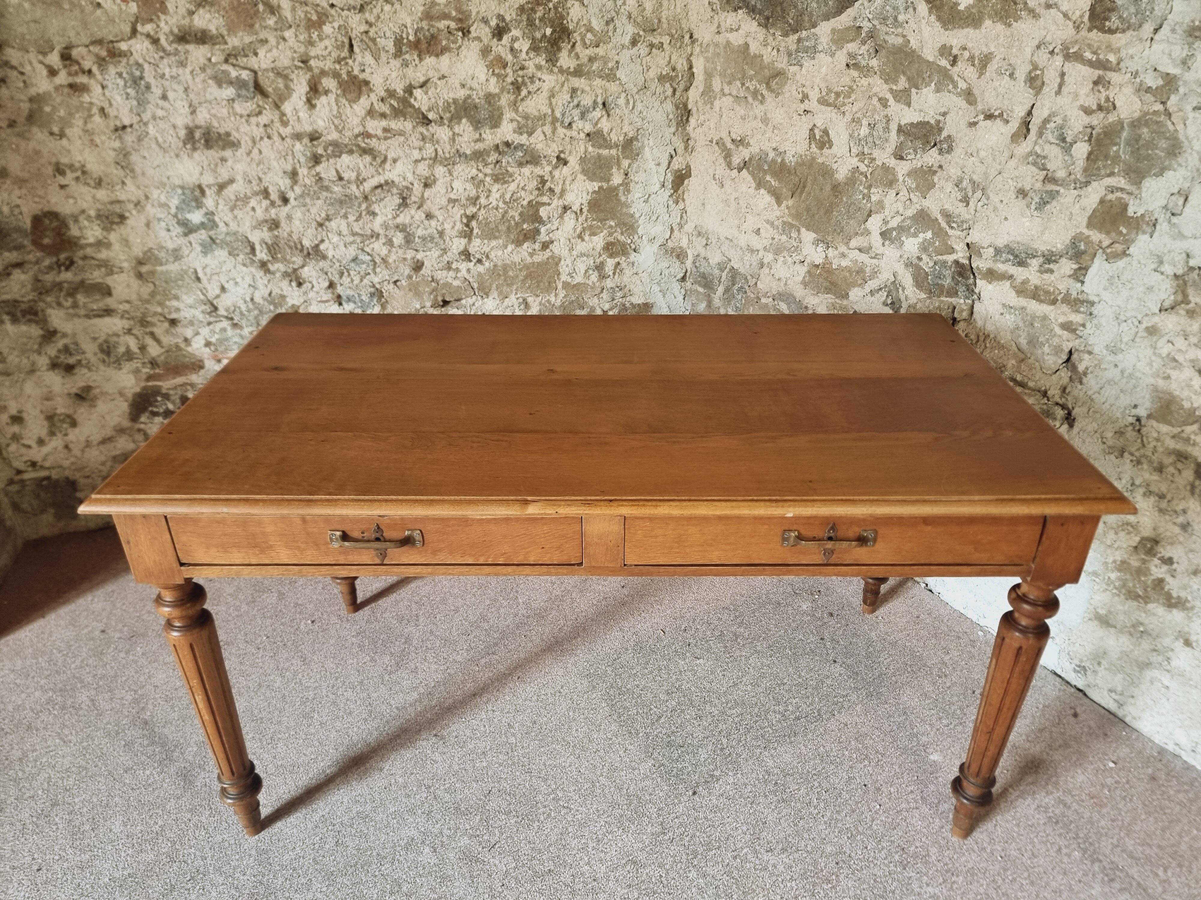 Antique Oak Table – 1930s Desk or Dining Table