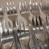 12 silver-plated metal cake forks by Ercuis Valencay silversmiths