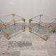 Set of 2 coffee tables in acrylic glass and brass, 1970s