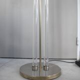 Lampadaire italien design 1980 plexiglass laiton