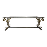 Gold metal and glass coffee table attributed to the BAGUÈS house.