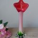 Vintage coloured blown glass vase in the shape of a calla lily.
