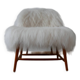 Alf Svensson 'TeVe' Sheepskin Shearling Lounge Chair