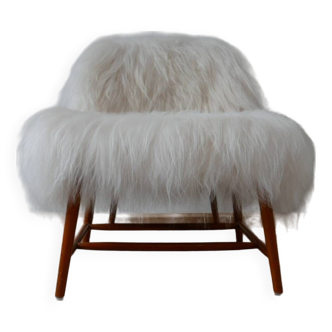 Alf Svensson 'TeVe' Sheepskin Shearling Lounge Chair