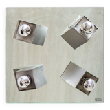 Mirror ceiling lamp in aluminum and steel Eval Italia 70s