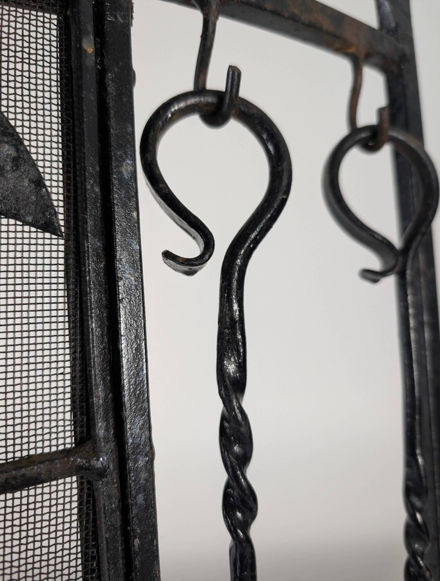 Atelier Marolles Wrought Iron Animal Fire Screen 1950s