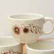 Set of 4 Sarreguemines Les Chardons coffee cups, 1970s