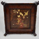 Japanese pedestal table in carved wood and lacquered panels, France, circa 1880