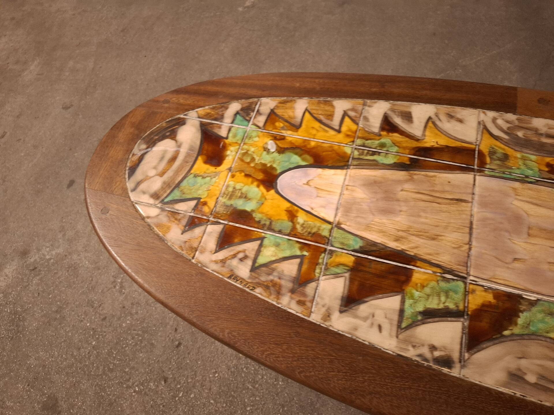 Ceramic coffee table, Vallauris, Gustave Reynaud