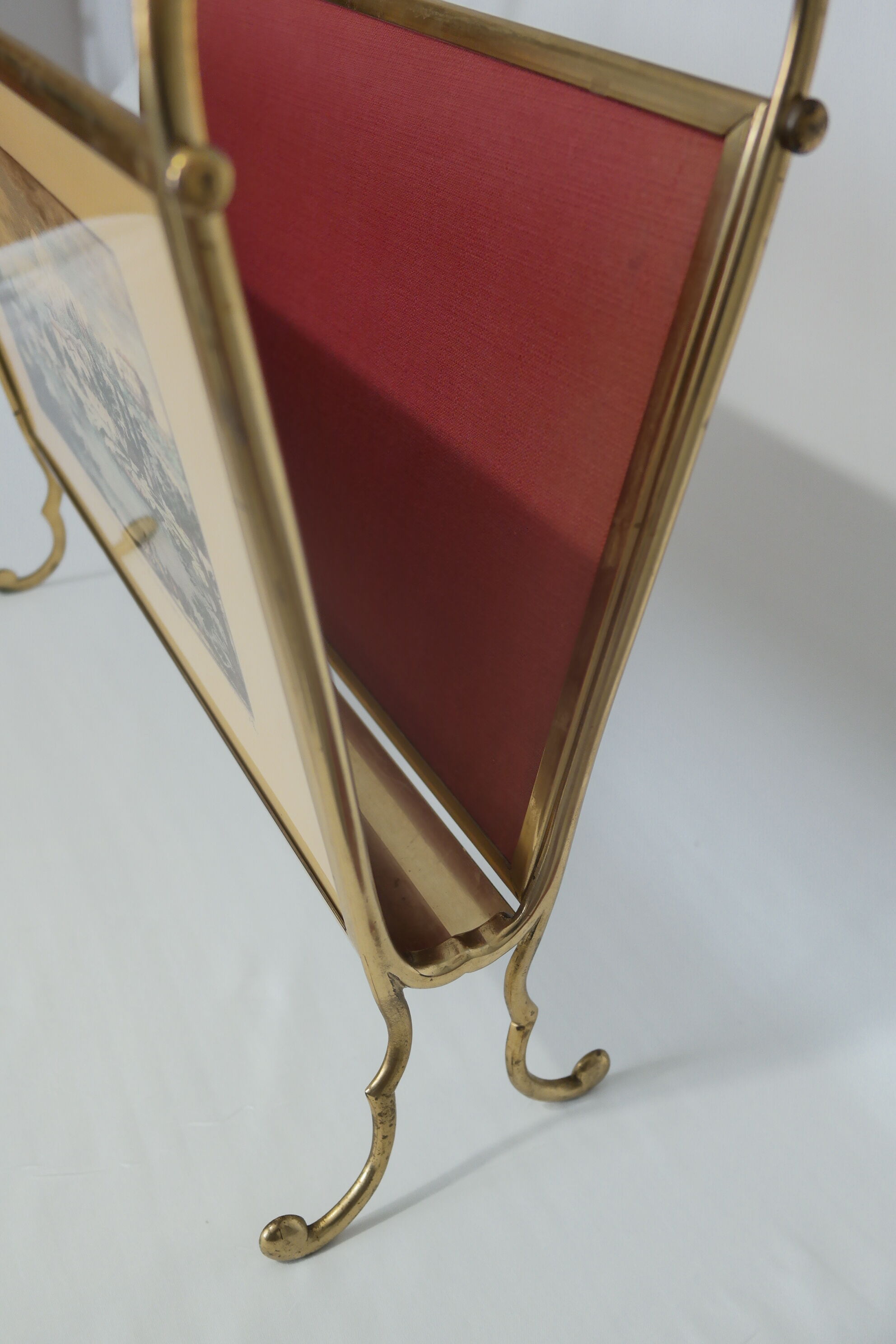 Italian brass magazine rack