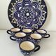 Tray and 6 vintage mini cups – St Jean de Bretagne – Model 1003