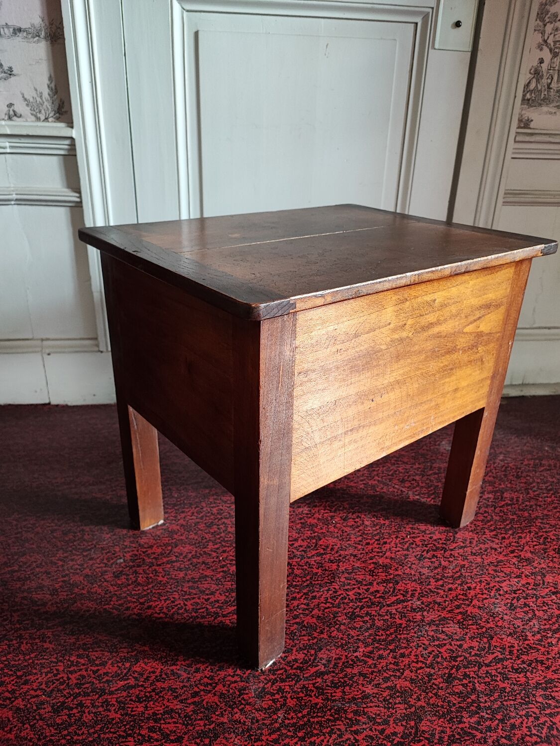 Wooden storage stool