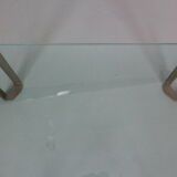 Peter Ghyczy for Ghyzcy Square Glass Coffee Table, 1970's Hollywood Regency