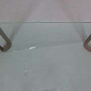 Peter Ghyczy for Ghyzcy Square Glass Coffee Table, 1970's Hollywood Regency