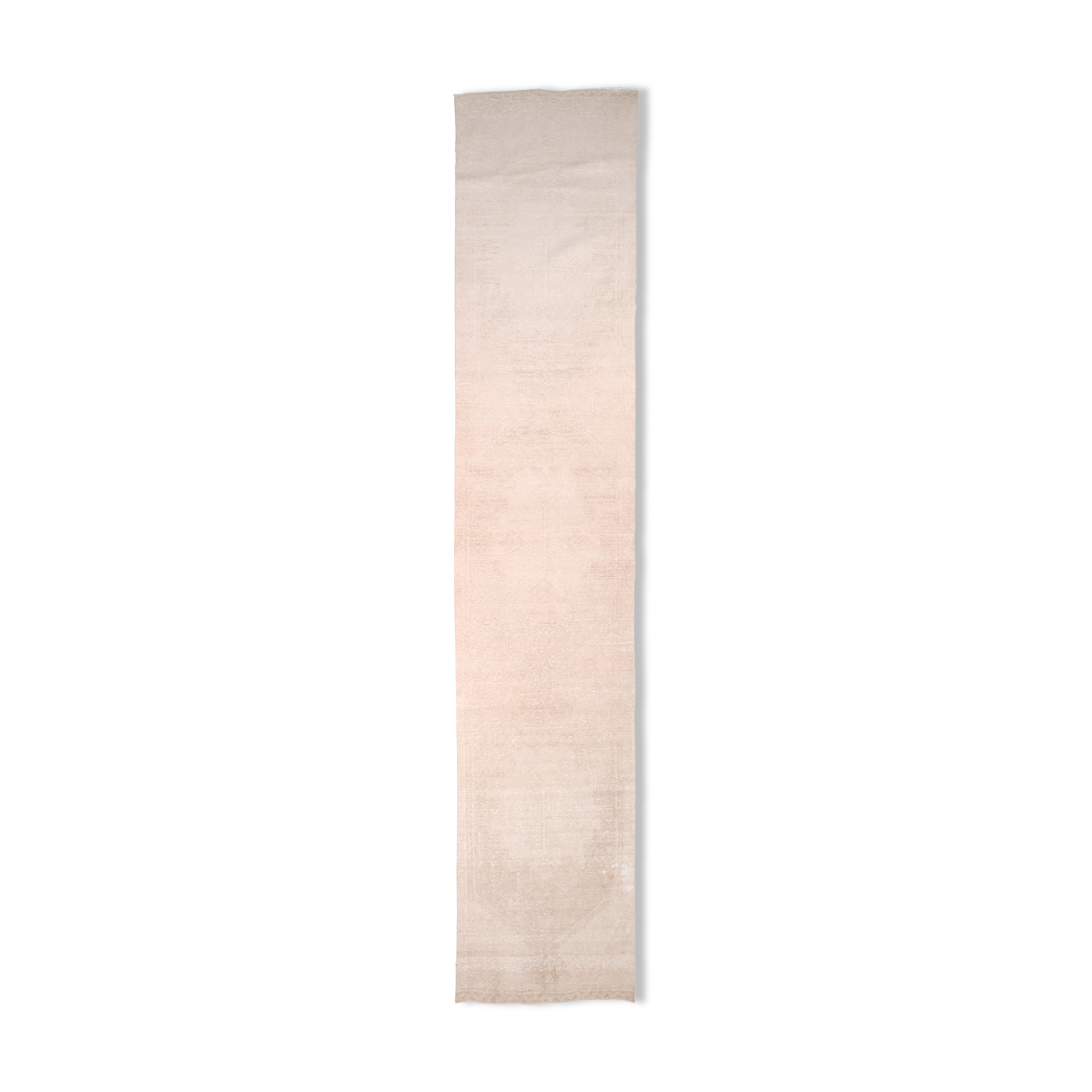 Faded beige turkish runner rug, 2'10x14'3 Ft