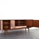 Mid-Century Op-Art Hand-Painted Teak Sideboard, 1960s