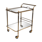 Golden metal serving with removable trays