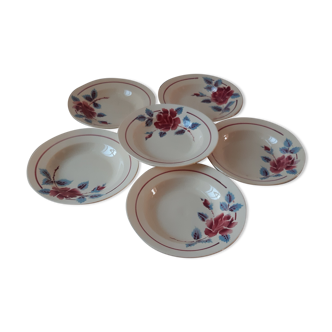 Set of 6 hollow plates Moulin des Loups