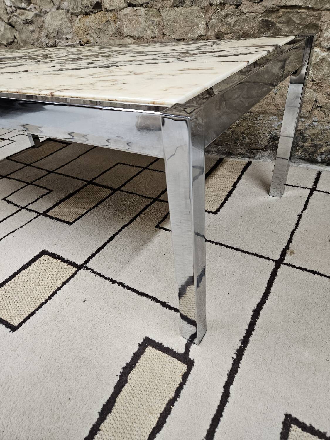 Chrome marble coffee table 1970"vintage