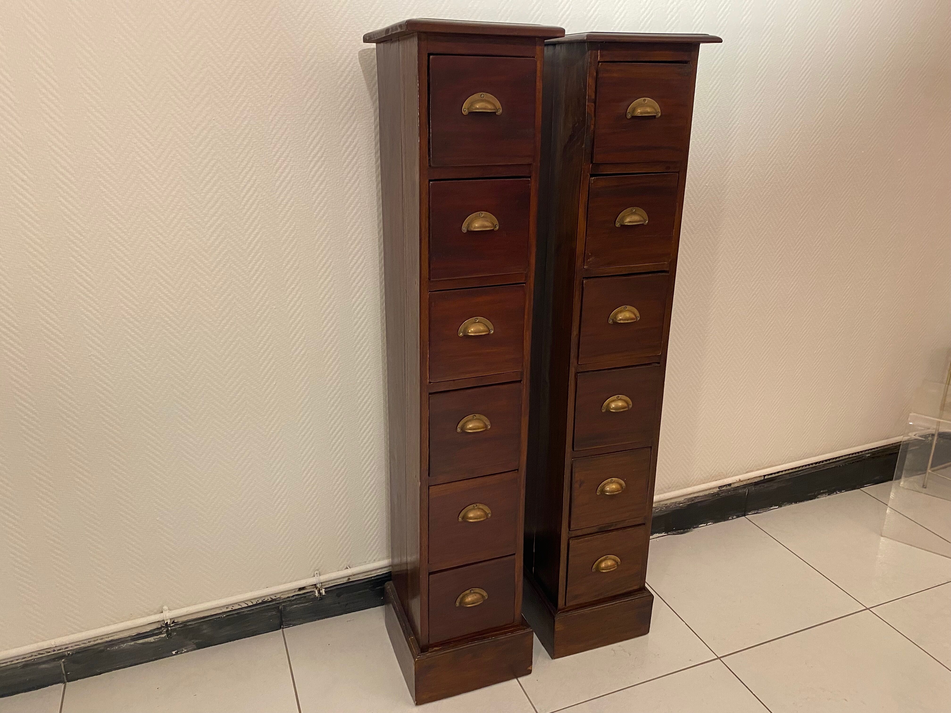Pair of industrial furniture column 1950
