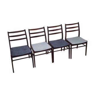 Set of 4 Scandinavian chairs in Rio rosewood