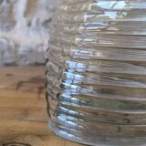 Large wavy pressed glass vase