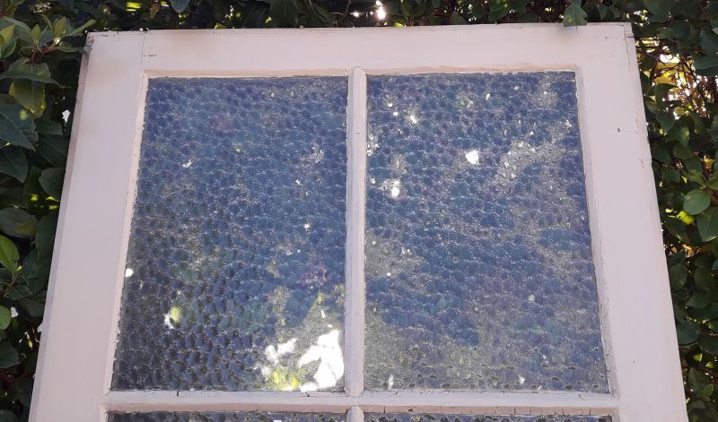 Glass door 82,8x215,3cm old translucent glazing