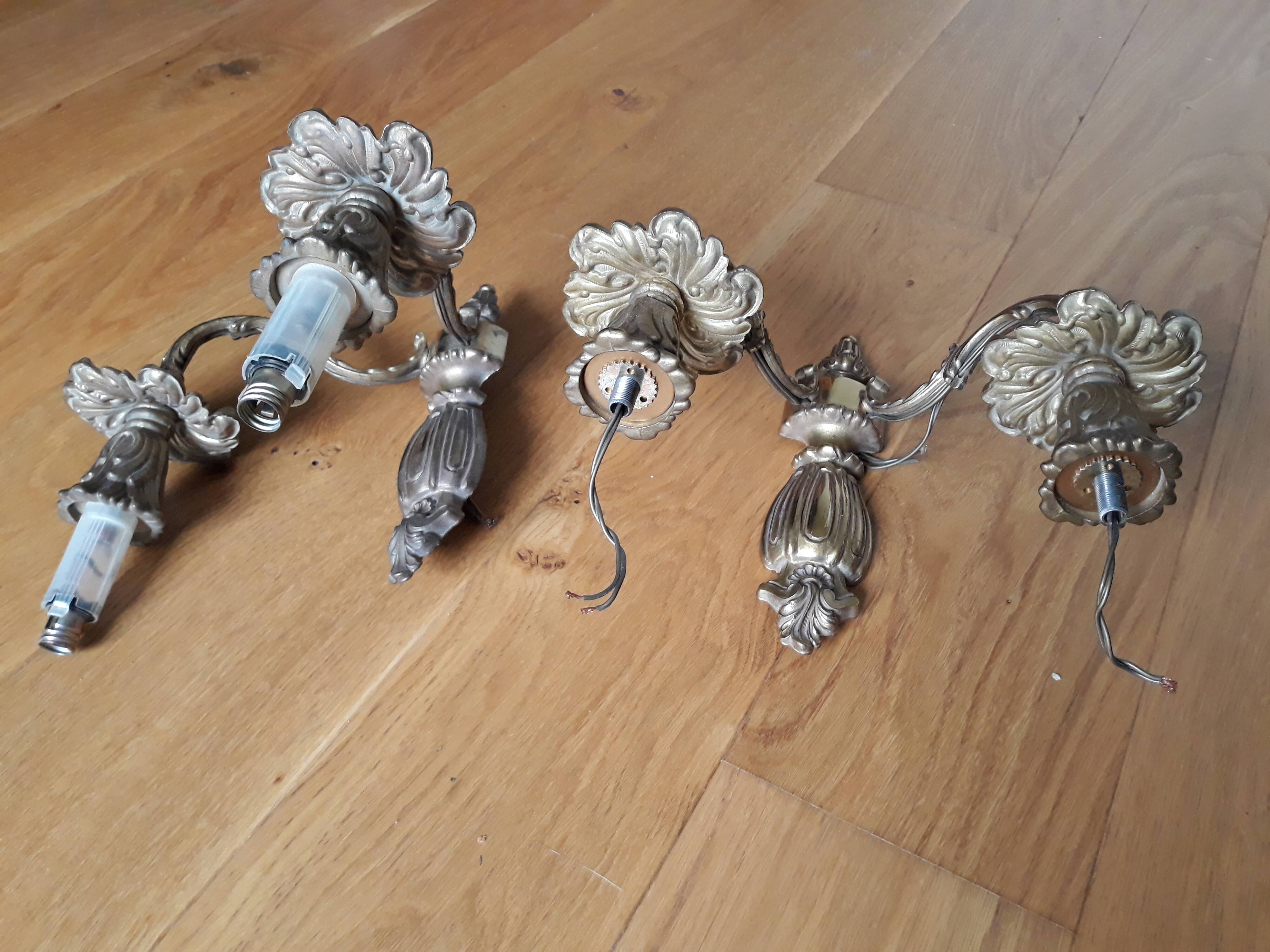 Pair of classic gold wall lamps